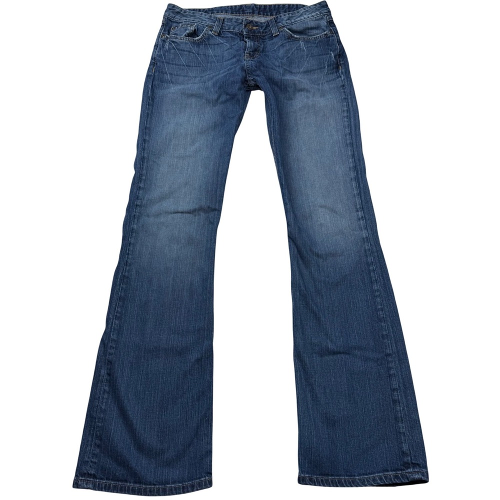 BKE Stella Stretch Bootcut Jeans Medium Wash Blue Denim 30x33.5 Ultra Low Rise